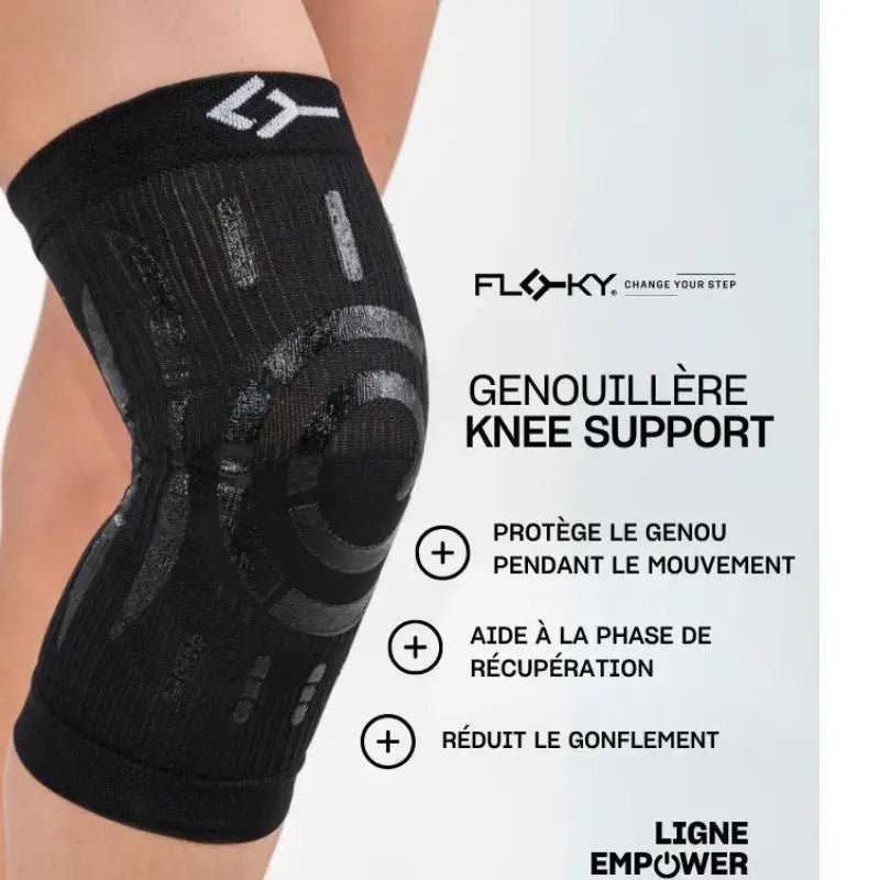 GENOUILLERE FLOKY KNEE SUPPORT NOIRE, GENOU DROIT