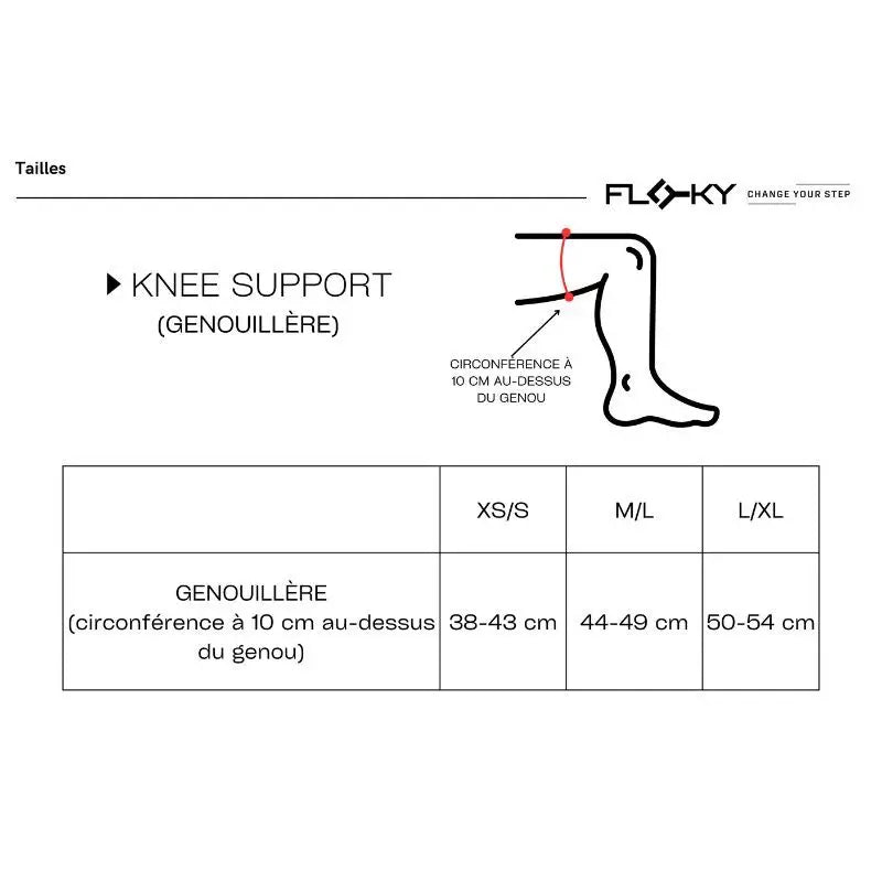 GENOUILLERE FLOKY KNEE SUPPORT BLANCHE, GENOU GAUCHE